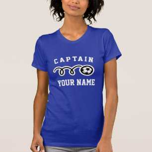 女子カスタムサッカーチームのキャプテンtシャツ tシャツ