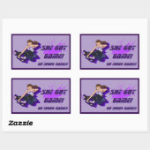 女子カスタムスケートボードシール 長方形シール (シート)