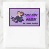 女子カスタムスケートボードシール 長方形シール (バッグ)