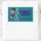 女子カスタムバスケットボール選手ステッカー 長方形シール (バッグ)