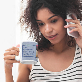 女子カスタムブルー感動的のフォトギフト コーヒーマグカップ