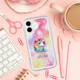 女子カスタムレインボーユニコーンiPhone 16ケース
