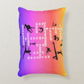 女子カスタム体操スキルクロスワードレインボー アクセントクッション (正面(垂直))