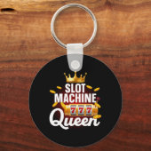 女子カッコいいガールズカジノ用スロットマシンクイーンアート キーホルダー (正面)
