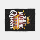 女子カッコいいガールズカジノ用スロットマシンクイーンアート フリースブランケット (正面(横))