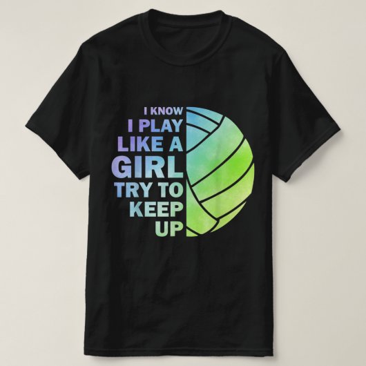 女子カッコいいバレーボール青少年バレーボールT Tシャツ (デザイン正面)