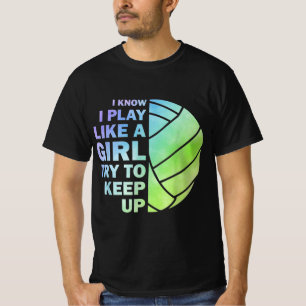 女子カッコいいバレーボール青少年バレーボールT Tシャツ