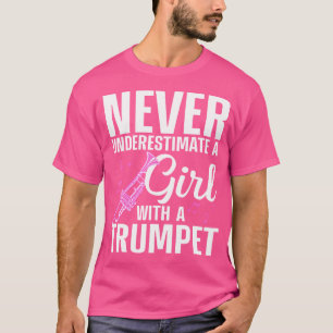 女子カッコいいマーチングバンドトランペット用トランペット Tシャツ