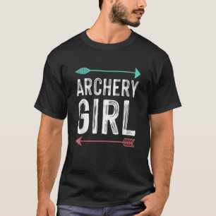 女子カッコいい女子アーチェリー横弓弓狩り Tシャツ