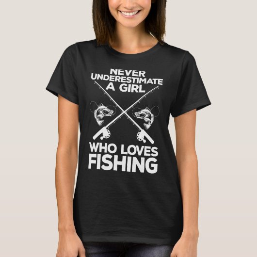 女子カッコいい女漁師フィッシュルアーS用魚釣り Tシャツ (正面)