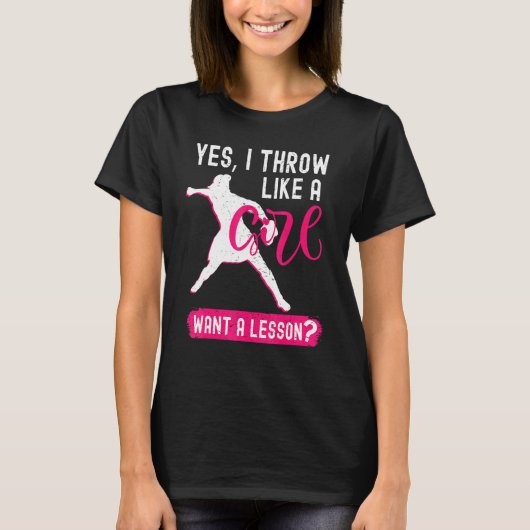 女子カッコいい選手用ソフトボール投手 Tシャツ (正面)