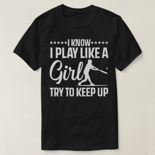 女子カッコいい野球捕手用ソフトボール Tシャツ (デザイン正面)