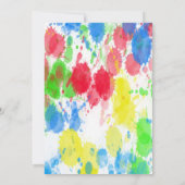 女子カラフルペイントボール誕生日パーティーの招待状 招待状 (裏面)