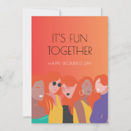 女子カラフルモダン図解入りの、写真付きのデイカード シーズンカード