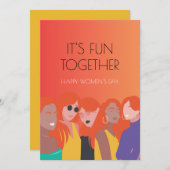 女子カラフルモダン図解入りの、写真付きのデイカード シーズンカード (正面/裏面)