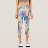 女子カラフルレギンスと抽象芸術印刷芸術 カプリレギンス (正面)