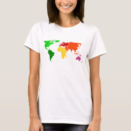 女子カラフルワールドグローブマッスルタンクトップ Tシャツ