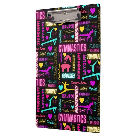 女子カラフル体操の用語集タイポグラフィ クリップボード (左)