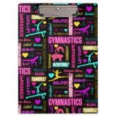 女子カラフル体操の用語集タイポグラフィ クリップボード (正面)