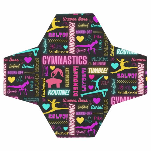 女子カラフル体操の用語集タイポグラフィ サッカーボール (フラット)