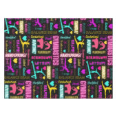 女子カラフル体操の用語集タイポグラフィ テーブルクロス (正面(横))