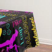 女子カラフル体操の用語集タイポグラフィ テーブルクロス (インサイチュ)