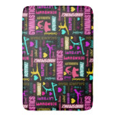 女子カラフル体操の用語集タイポグラフィ バスマット (正面縦)