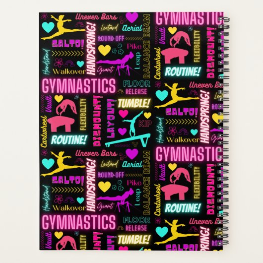 女子カラフル体操の用語集タイポグラフィ プランナー手帳 (裏面)