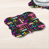 女子カラフル体操の用語集タイポグラフィ ペーパーコースター (アングル)