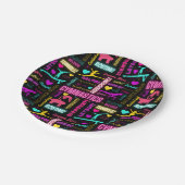 女子カラフル体操の用語集タイポグラフィ ペーパープレート (アングル)