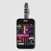 女子カラフル体操の用語集タイポグラフィ ラゲッジタグ (正面縦)
