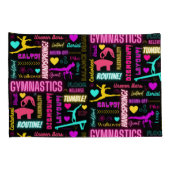 女子カラフル体操の用語集タイポグラフィ 枕カバー (裏面-右)