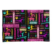 女子カラフル体操の用語集タイポグラフィ 枕カバー (正面右)