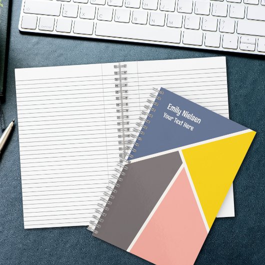 女子カラフル名モノグラムの学校の科目 ノートブック