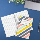 女子カラフル名モノグラムの学校の科目 ノートブック