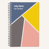 女子カラフル名モノグラムの学校の科目 ノートブック (正面)