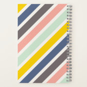 女子カラフル名モノグラムの学校の科目 ノートブック (裏面)