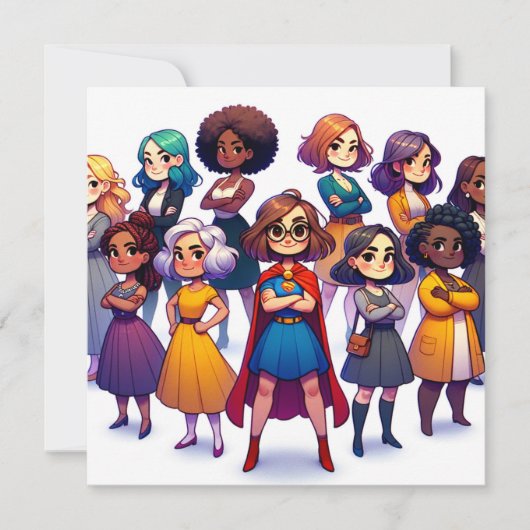 女子カラフル国際的デイアート (正面)