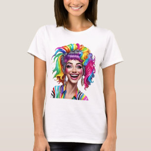 「女子カラフルTシャツ – バイタリティの虹」 Tシャツ