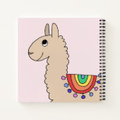 女子カワイイレインボーラマとネームキッズ ノートブック (裏面)