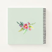 女子カワイト春の植物の花とネームキッズ ノートブック (裏面)