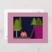 女子キャンプの夜 ポストカード (正面/裏面)