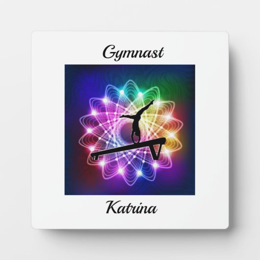 女子ギムナスト・バランス・ビパーソナライズされたーム フォトプラーク (正面)