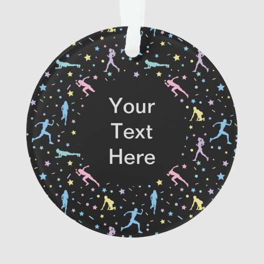 女子クロスカントリー、陸上競技、マラソンランナー オーナメント (裏面)