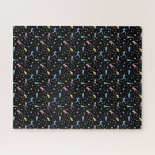 女子クロスカントリー、陸上競技、マラソンランナー ジグソーパズル (横)