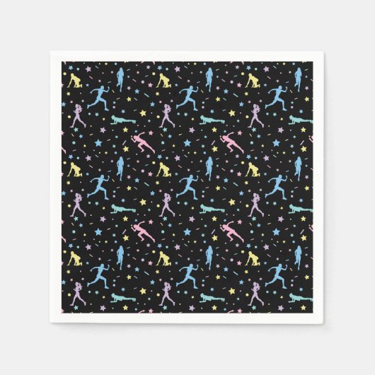 女子クロスカントリー、陸上競技、マラソンランナー スタンダードカクテルナプキン (正面)