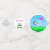 女子クールゴルフをテーマにした誕生日パーティー コンフェッティ (正面)