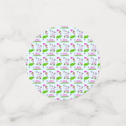 女子クールゴルフをテーマにした誕生日パーティー コンフェッティ (スモール正面)