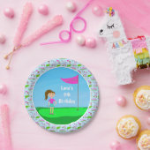 女子クールゴルフをテーマにした誕生日パーティー ペーパープレート (パーティー)