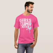 女子クール女室内ロック用ロッククライマーアート Tシャツ (正面フル)